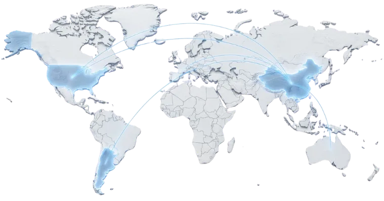 Rutas de Sendly desde China y Estados Unidos hacia Argentina